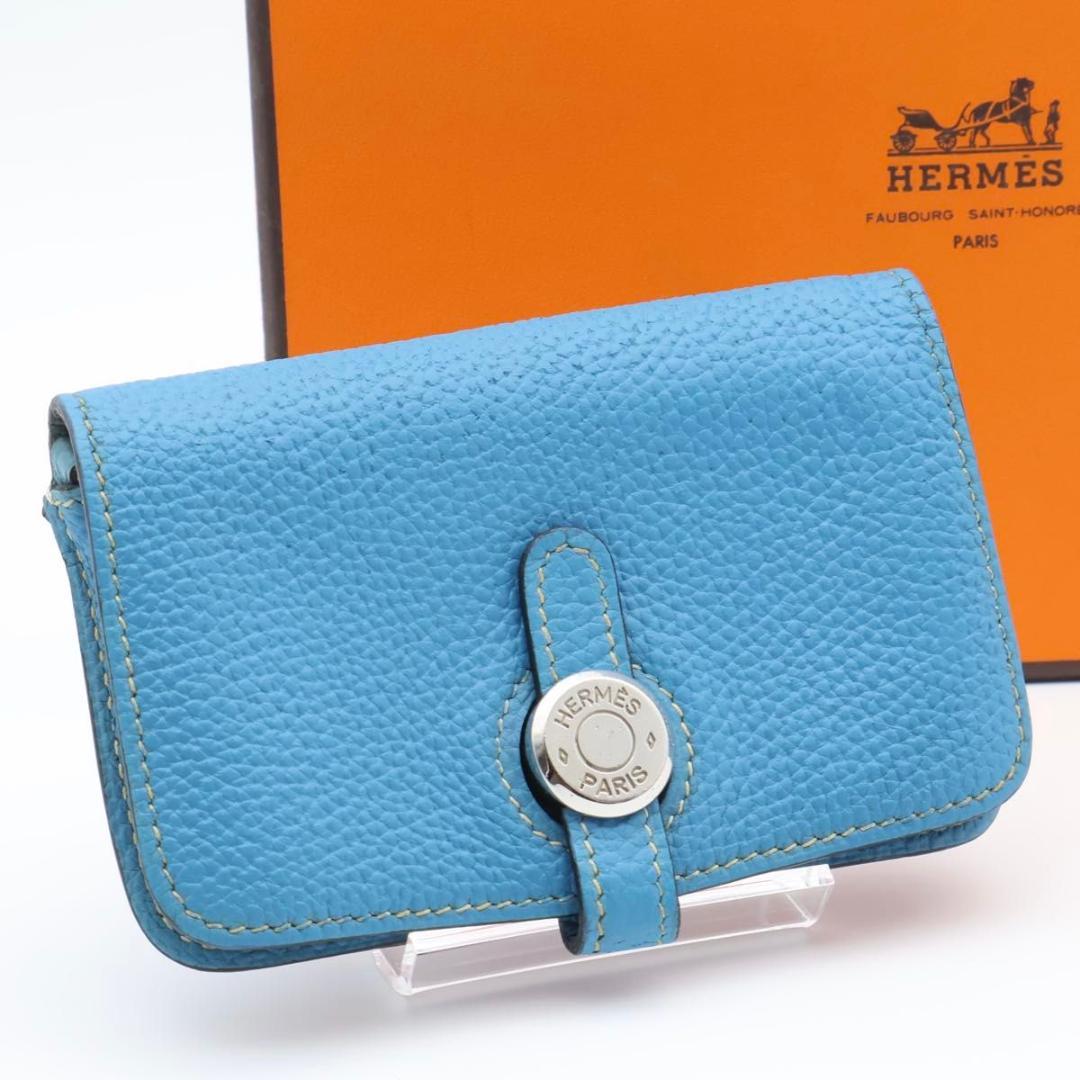 【極美品】HERMES ドゴン　ケース　小銭入れ　ブルージーン