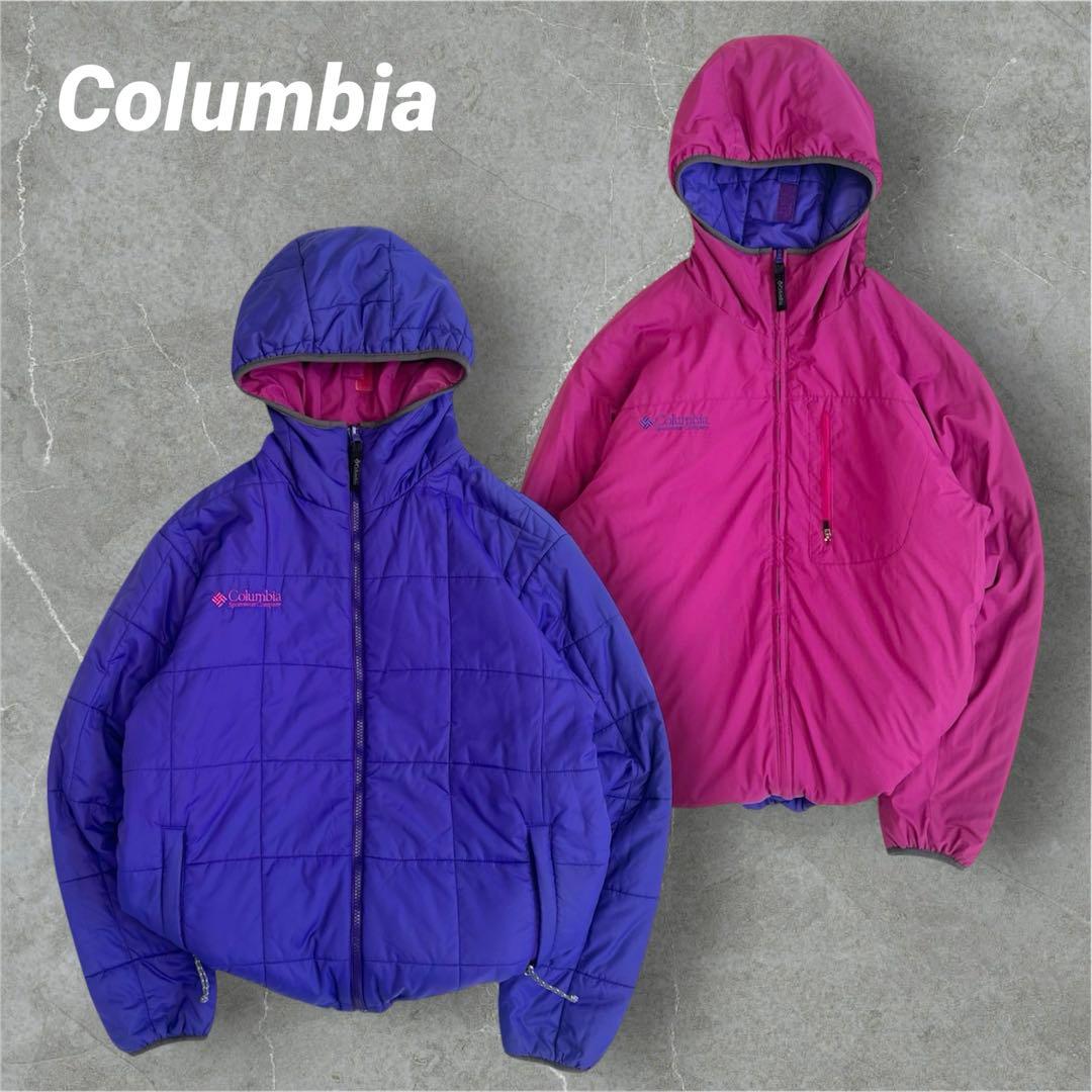 Columbia hooded puffer jacket リバーシブル　00s
