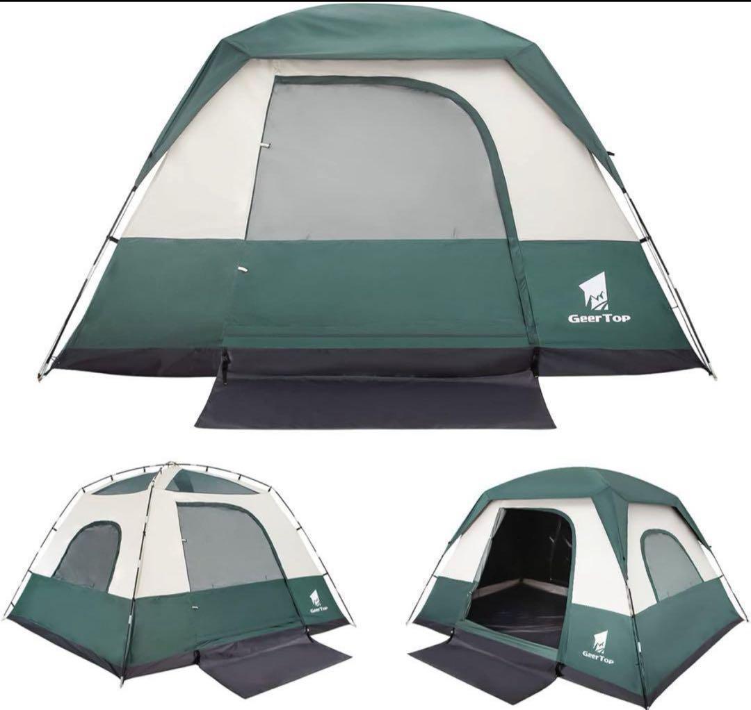 GEERTOP テント⭐️4-6人用 大型 グリーン 防災 アウトドア ギアトップ