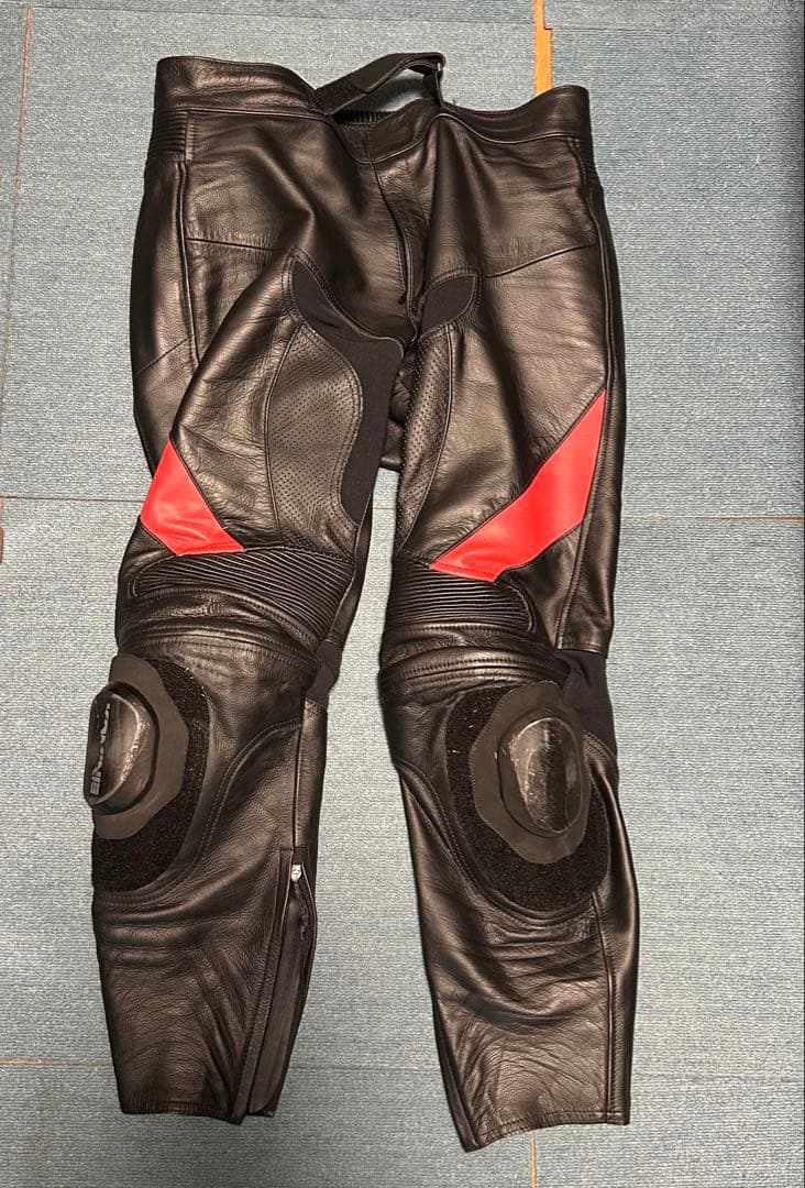 南海部品 NANKAI（ナンカイ） レザーパンツ ブラック/レッド サイズXL