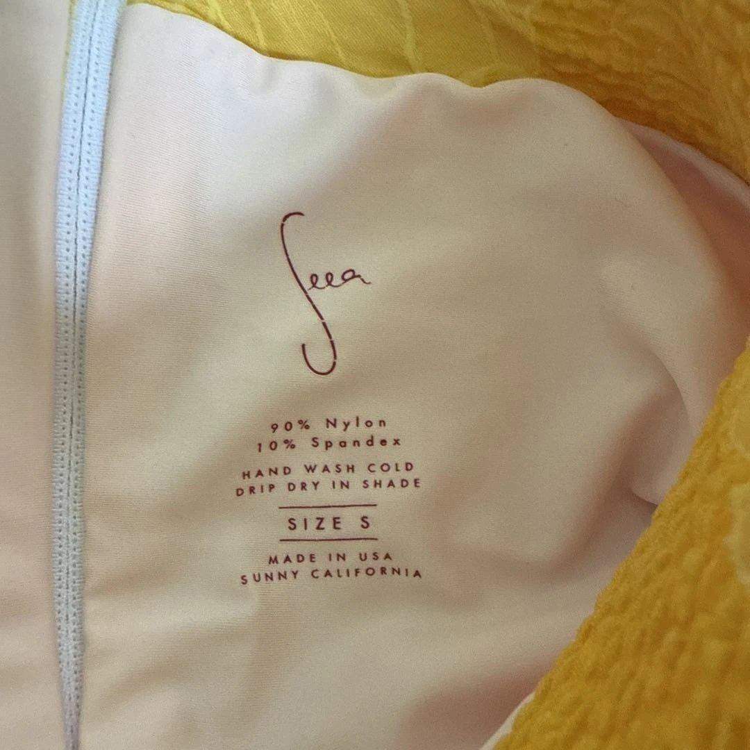 【美品】seea花柄イエローセパレート水着 S