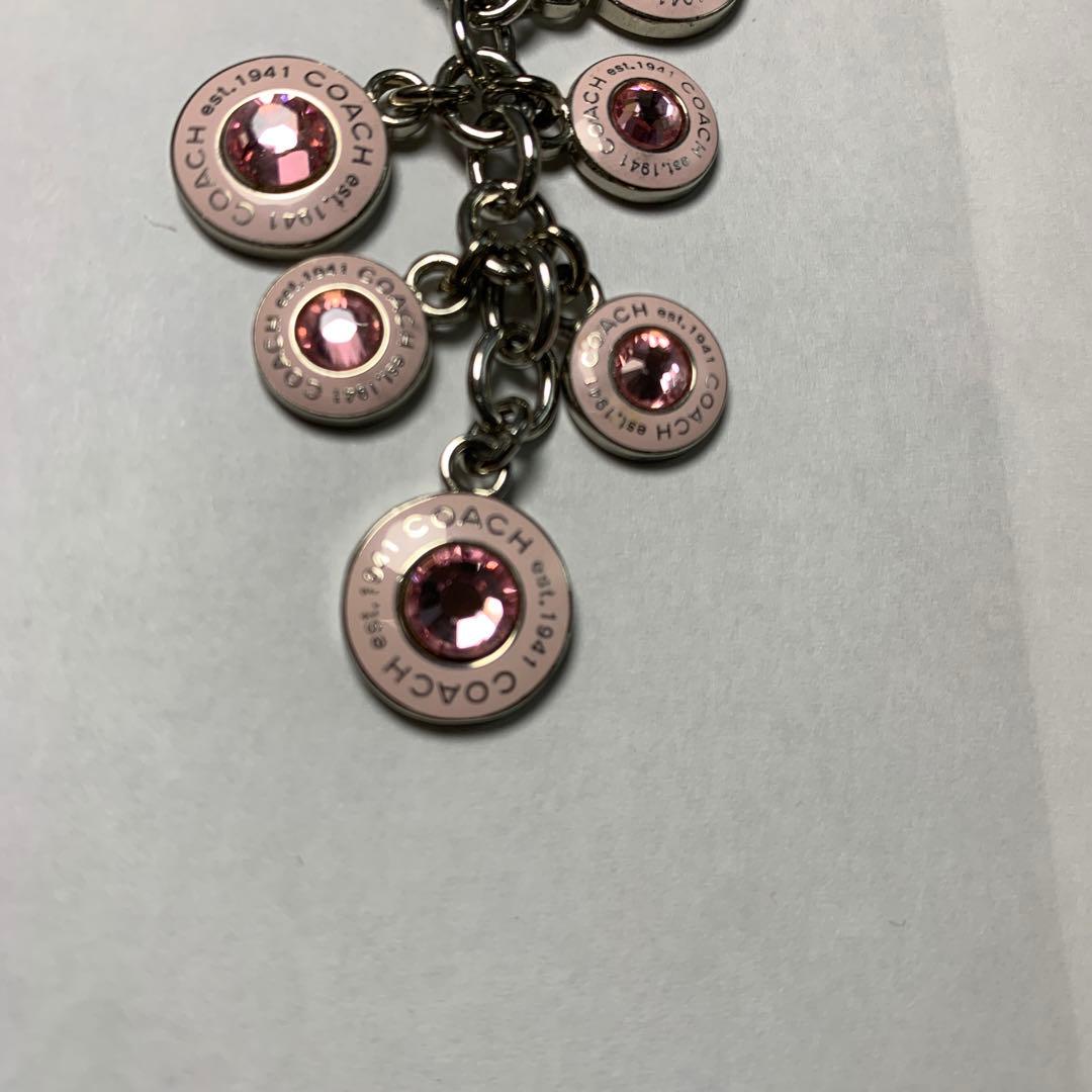 激レア‼️ COACH チャーム ストラップ付き ピンク ストーン