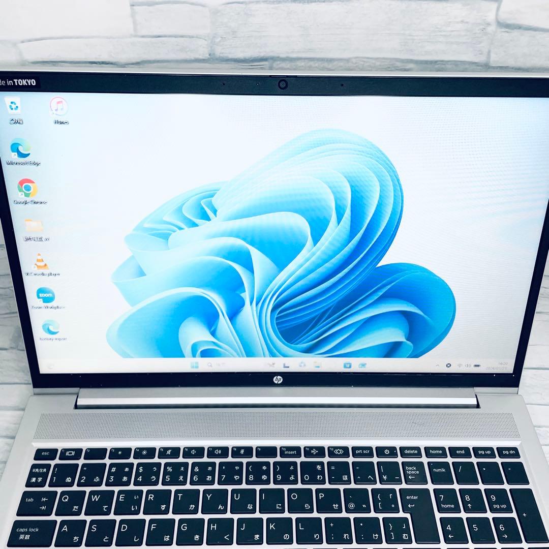 【美品】hpノートPC第11世代i5 オフィス2024 バッテリー○ 16GB