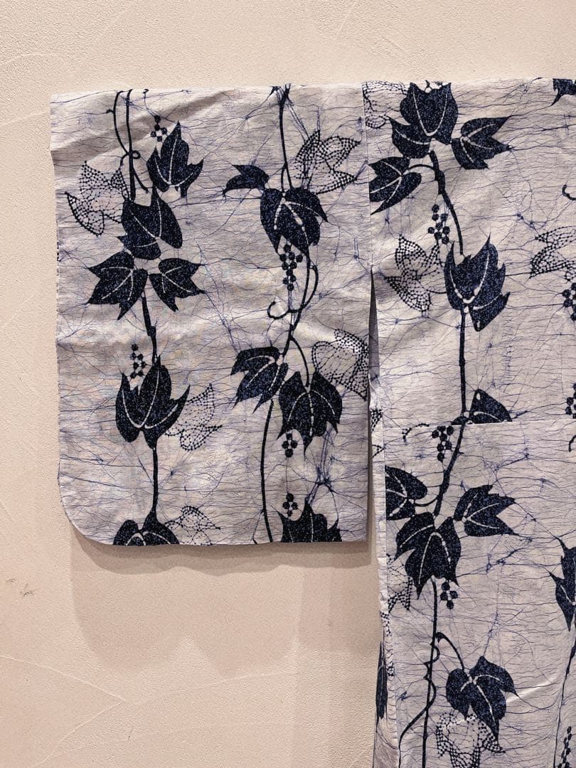 ろうけつ染め　浴衣　美品　ロウケツ染め