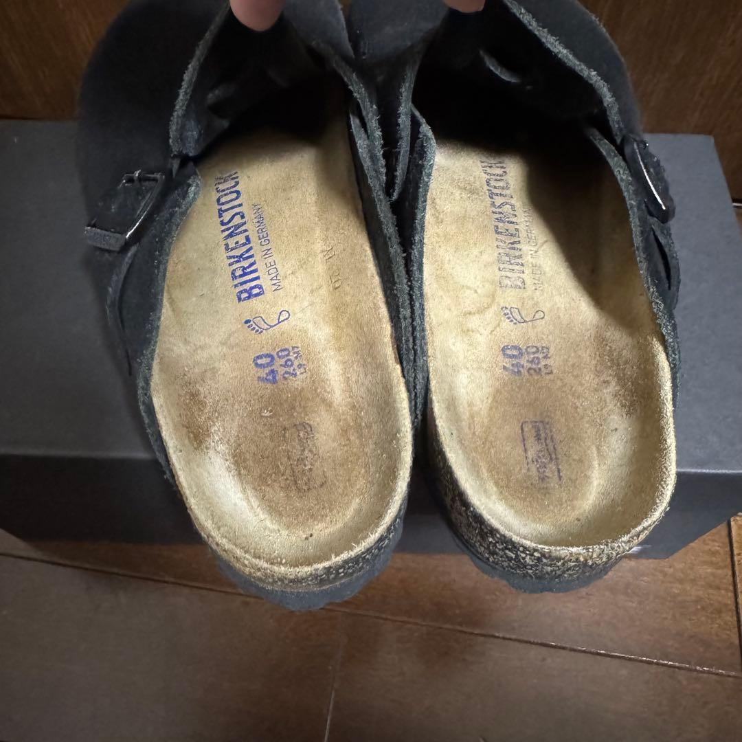 Birkenstock boston ブラック スエード サンダル 40