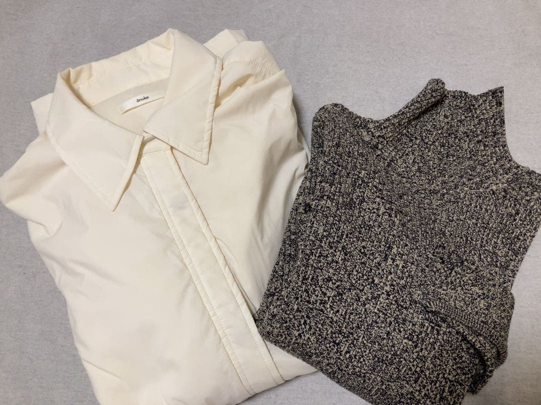 ジャケット・アウター anuke Padding Botton Shirts &Turtle Knit