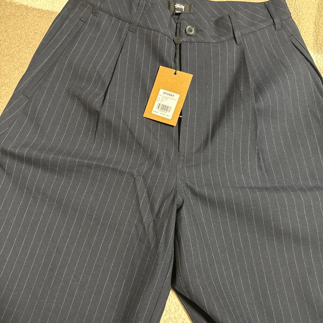 パンツ Stussy Volume Pleated Short Stripe Black