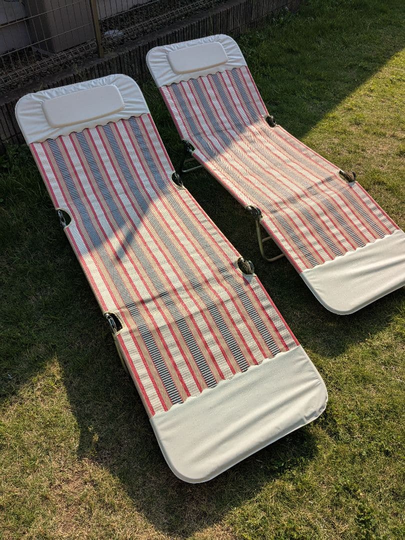昭和レトロ折りたたみ式サマーベッド 2台セット
