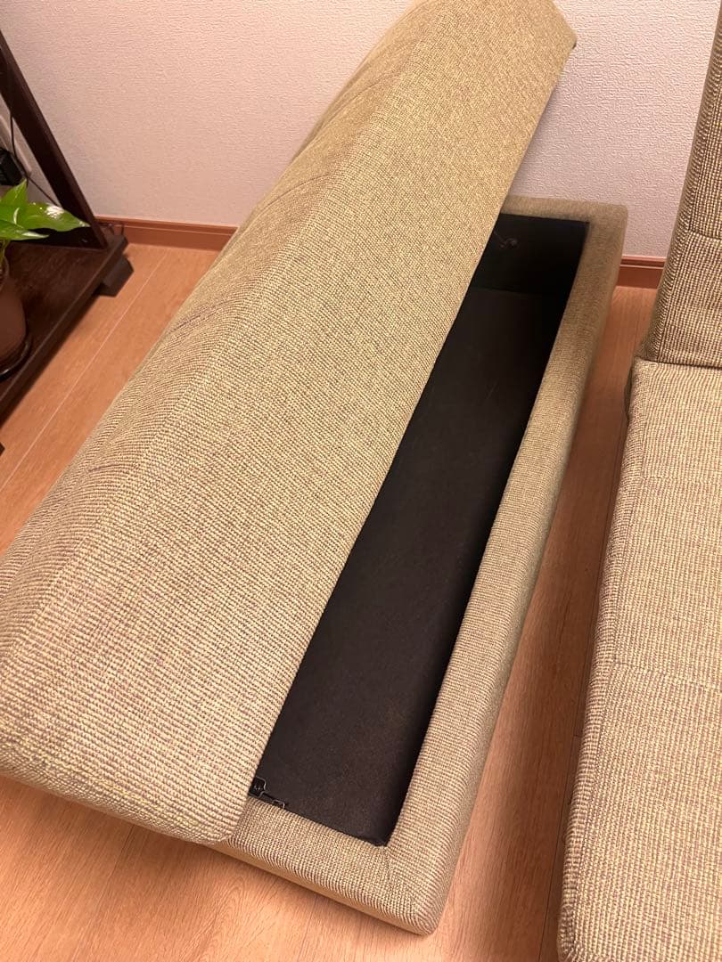 収納付きソファベッド　2-3人掛け　グリーン