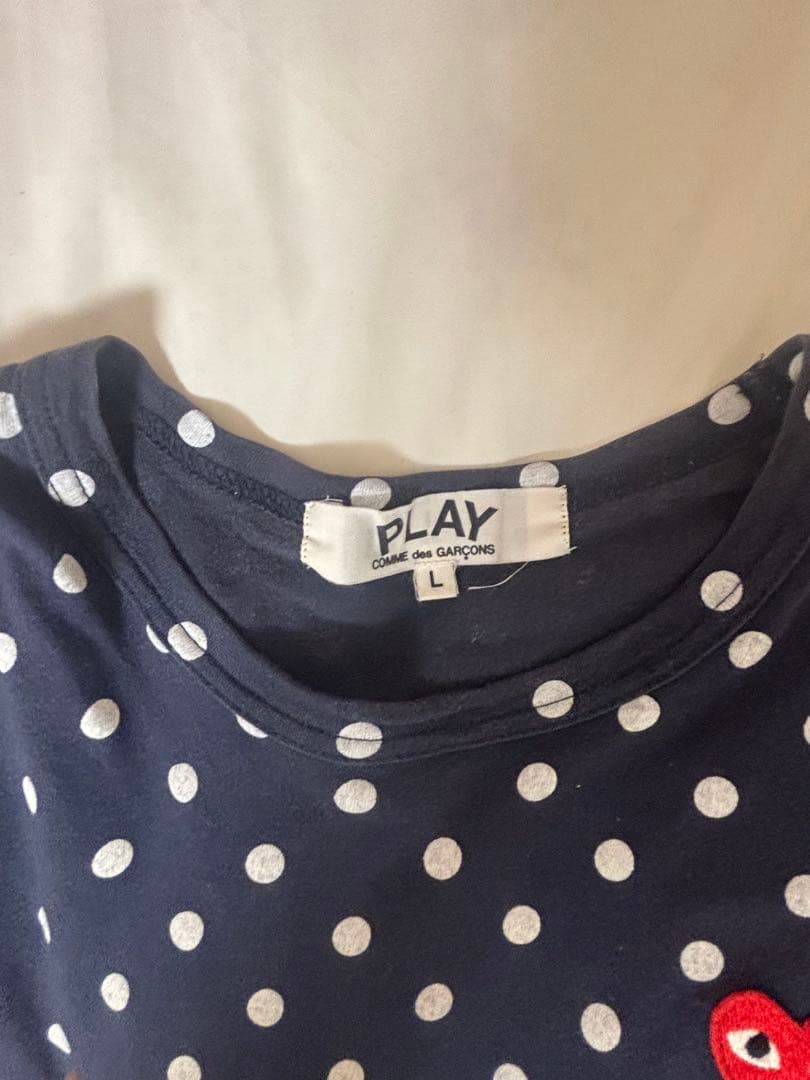 PLAY Comme des Garçons ドット柄長袖Tシャツ L