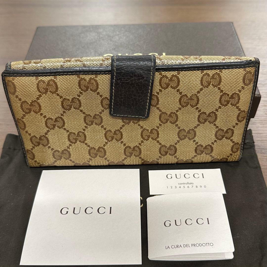新品同様‼️ グッチ　GUCCI 財布　二つ折り　長財布　GGキャンバス