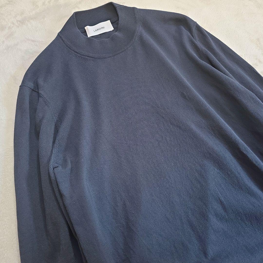 ラルディーニ コットンクレープ モックネックニット 25SS ネイビー
