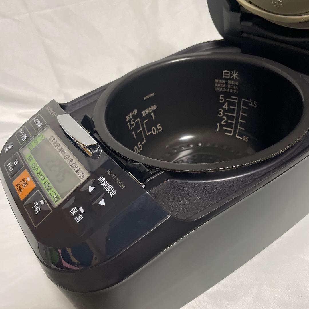 22年製5.5合 日立 圧力&スチームふっくら御膳 RZ-TS105M ブラック