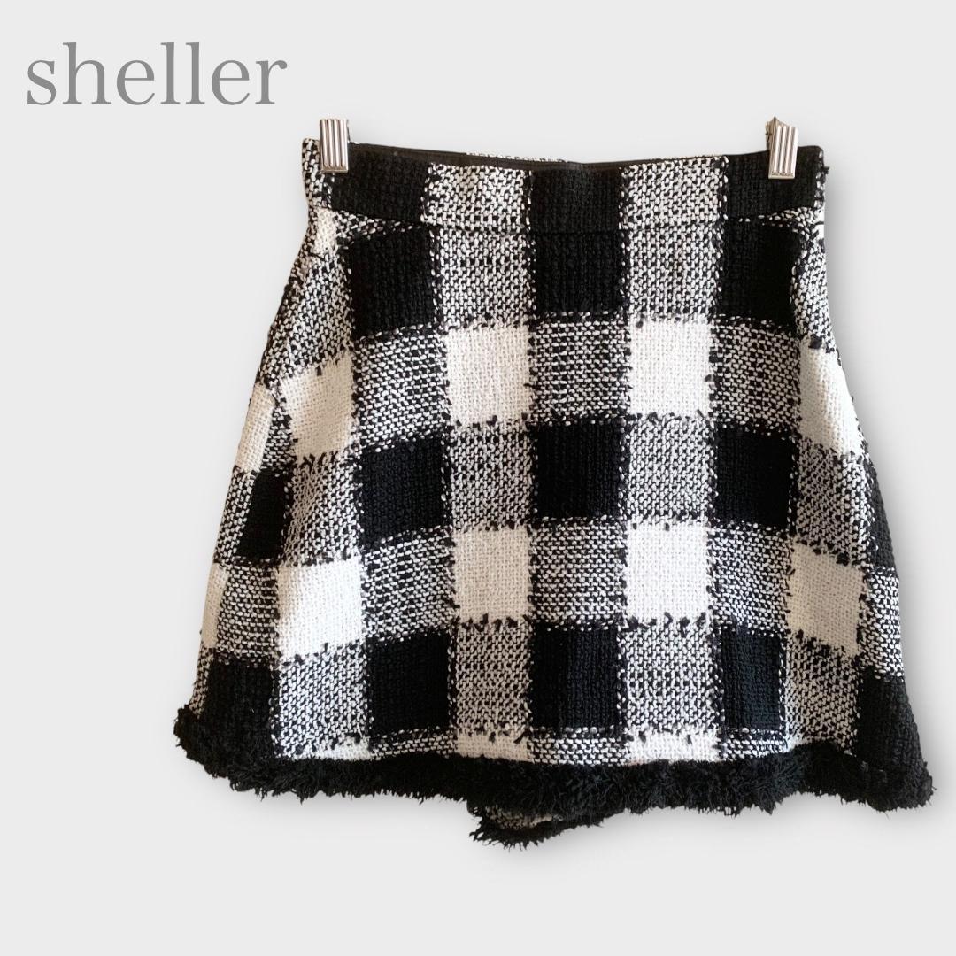 ★sheller❤️シェリエ　チェックツイードショートパンツ　キュロット　ブ