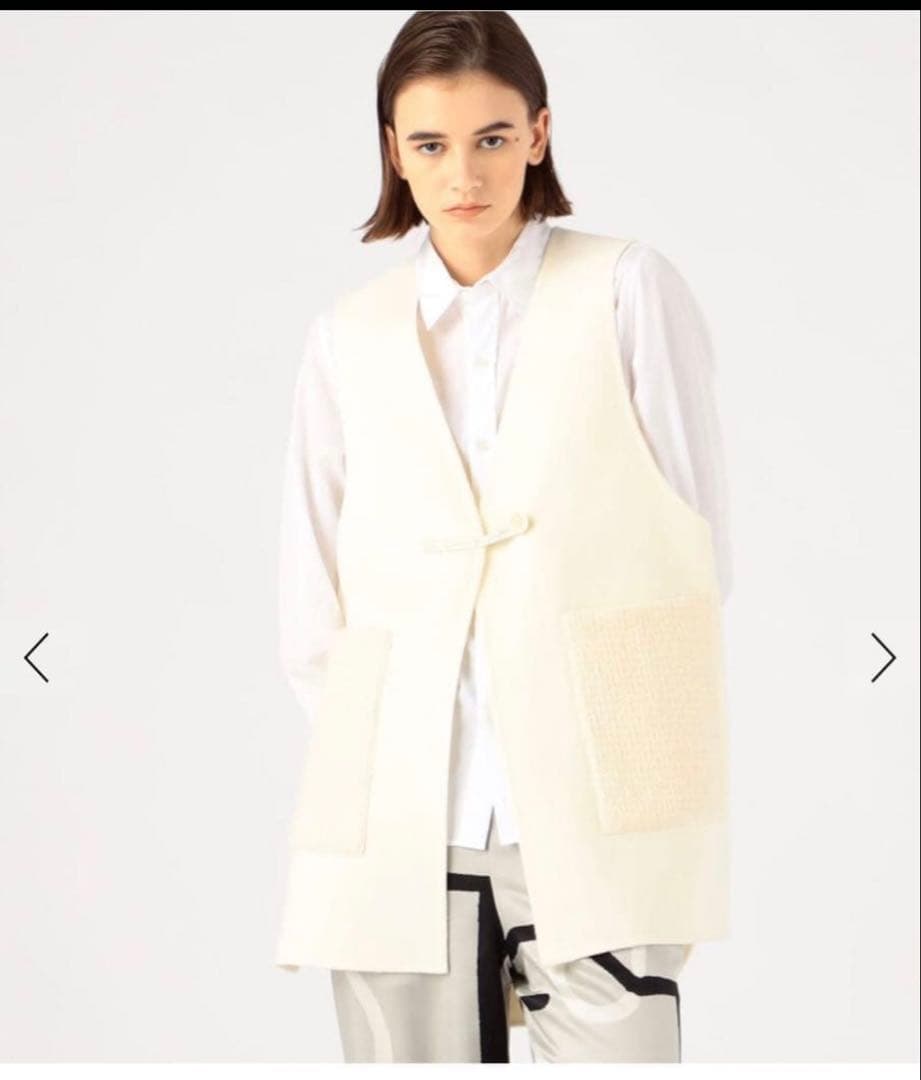 新品 定価5万　tomorrowland ダブルフェイスシャギー ノーカラージレ