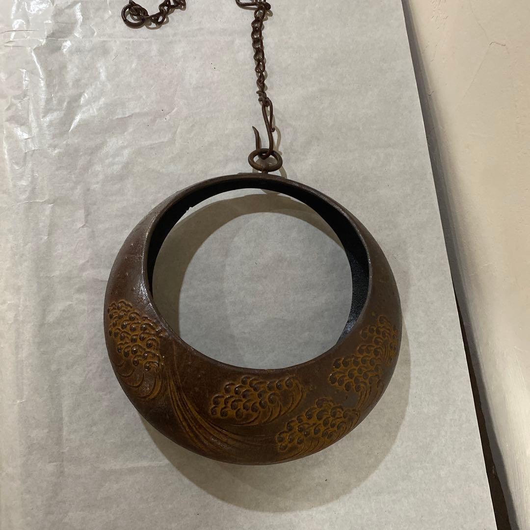 茶道具　掛花入　鉄製　南部鉄