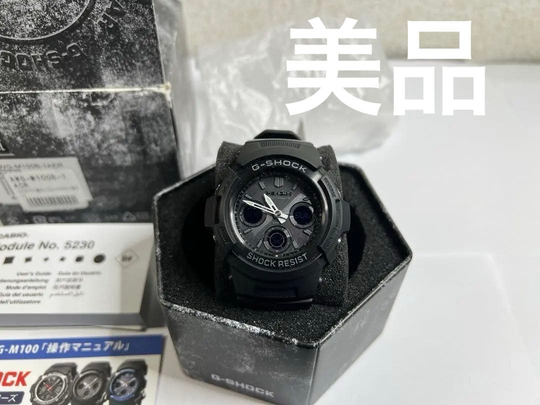 【箱付美品】CASIO G-SHOCK AWG-M100B-1ACR ソーラー
