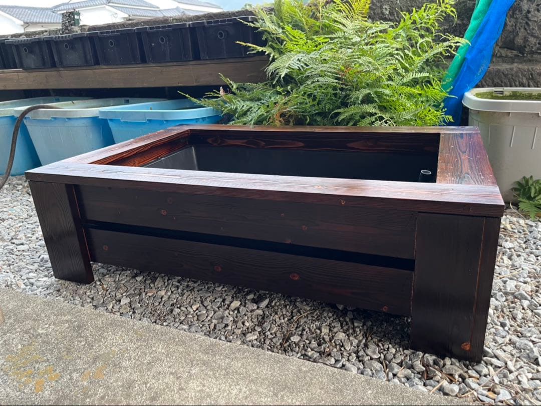 在庫限り⭐️【新品】60Lトロ舟と木枠のセット　めだか飼育ケース　ビオトープ