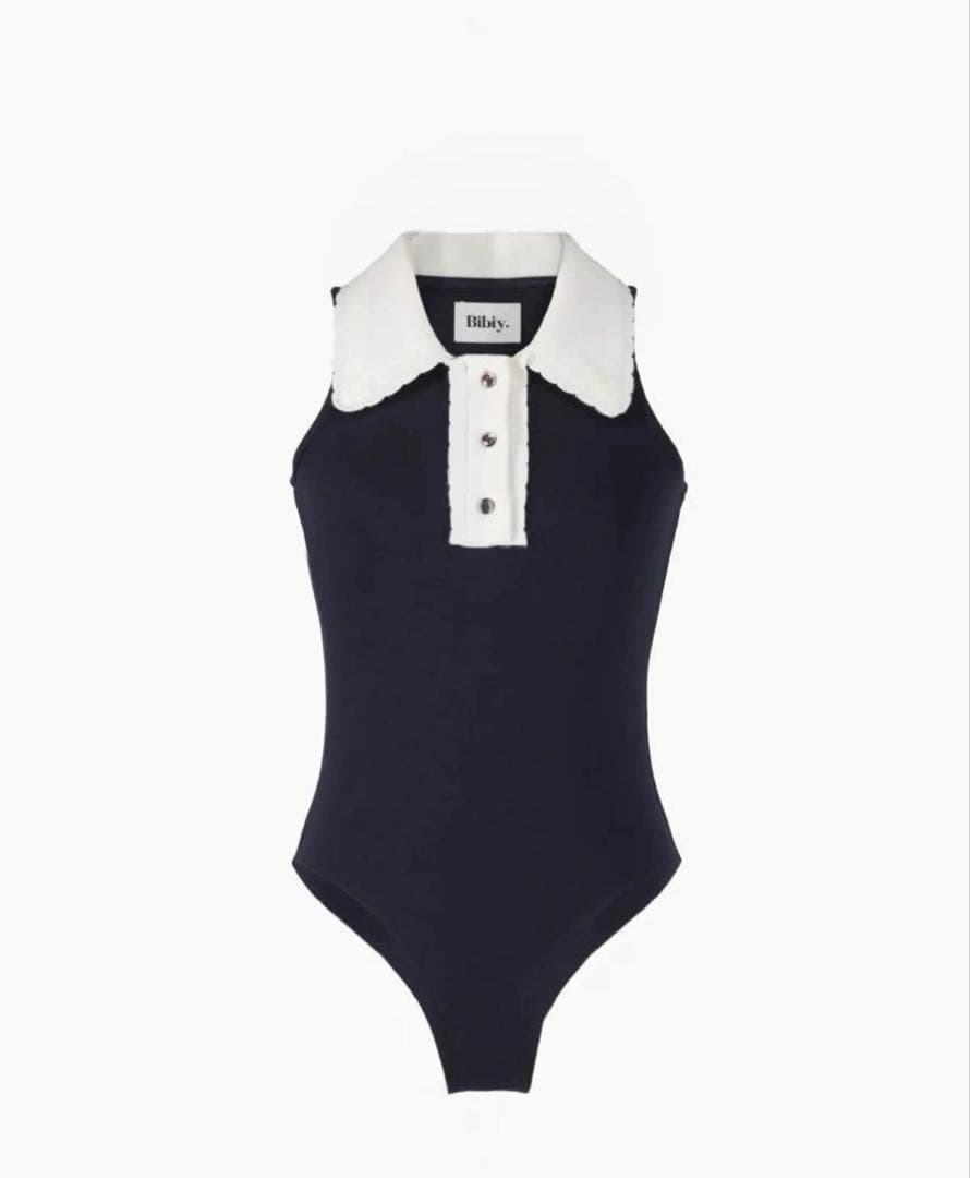 bibiyネイビー ポロシャツスタイル ノースリーブ
