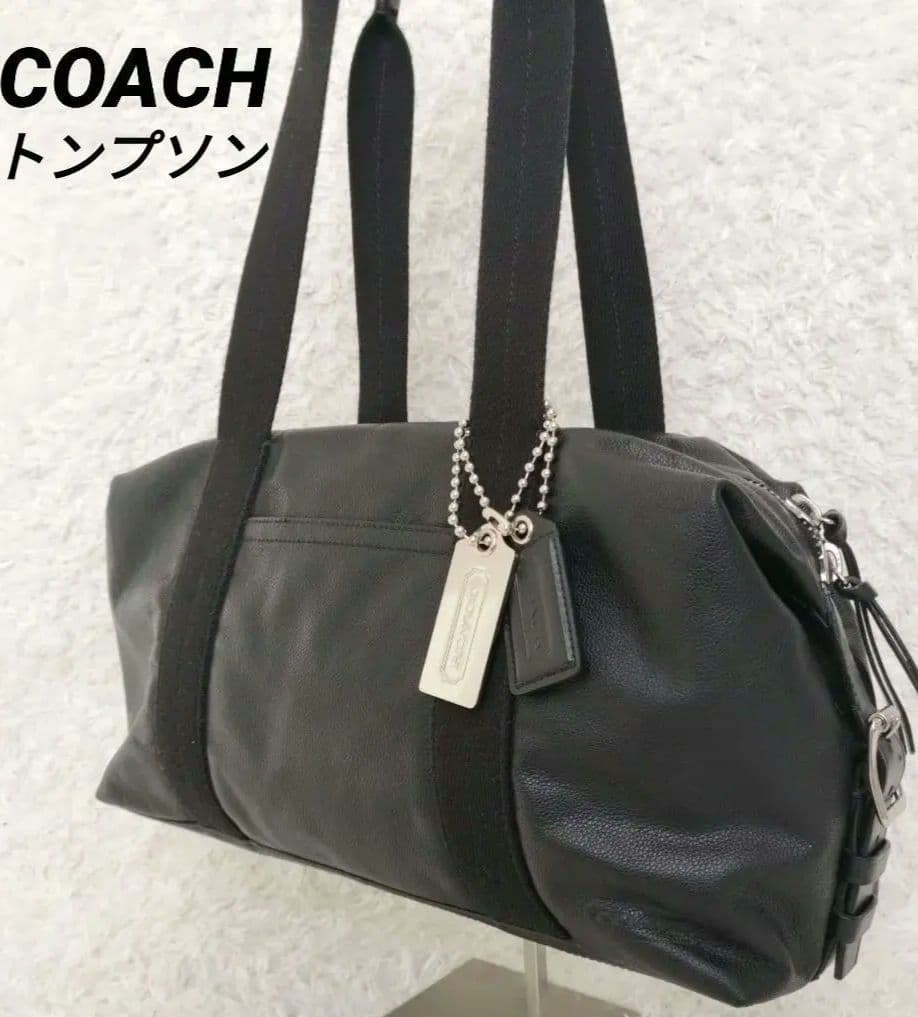 ⭐極美品⭐COACH　トンプソン　レザー ブラック ボストンバッグ　70491