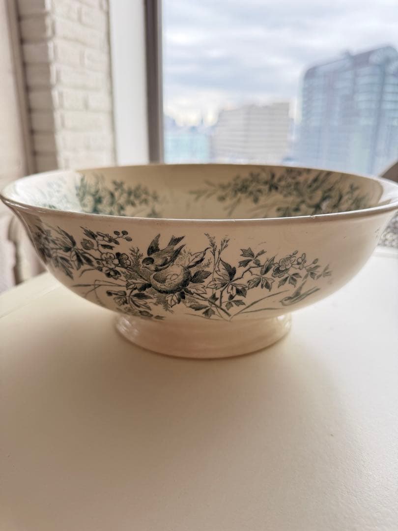 フランスアンティーク陶器クレイユモントローベイスンボウル