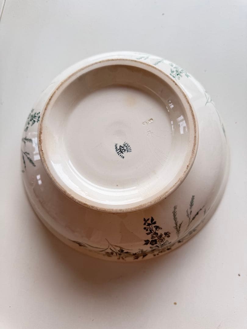 フランスアンティーク陶器クレイユモントローベイスンボウル