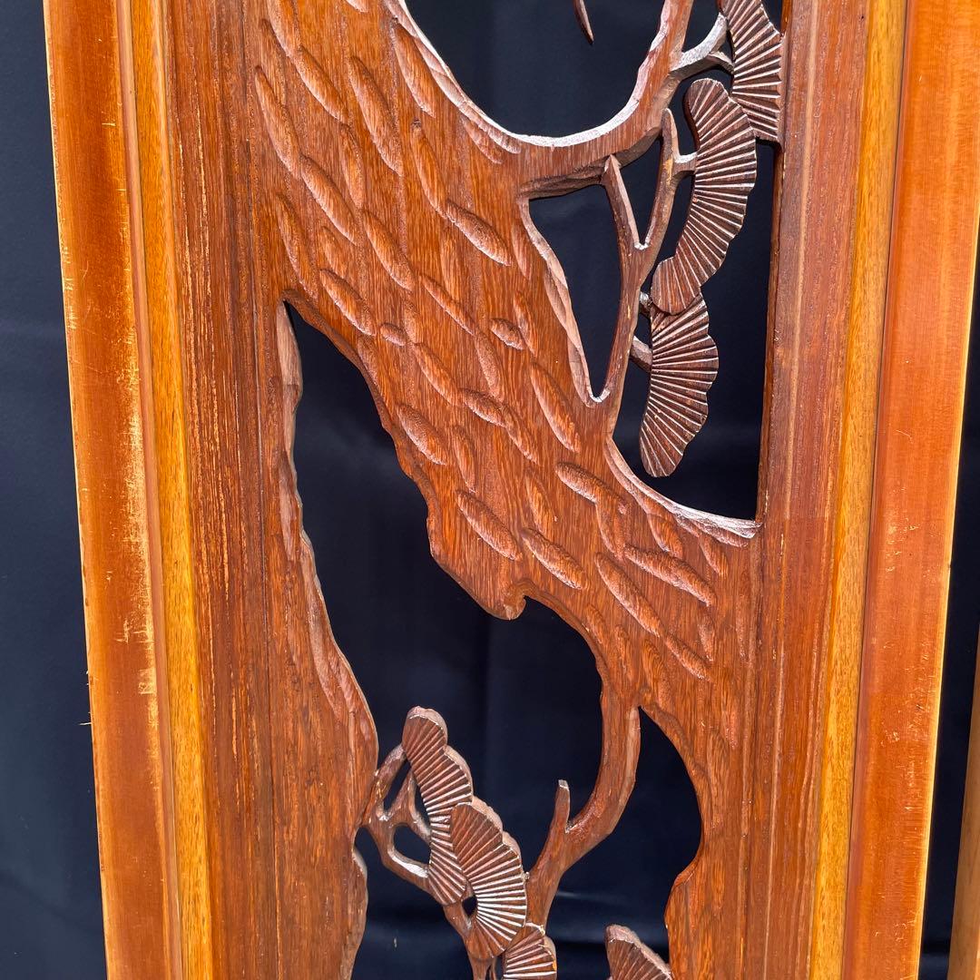 【送料込‼︎土日発送】欄間　2枚セット　レトロ　昭和　和室　手彫り