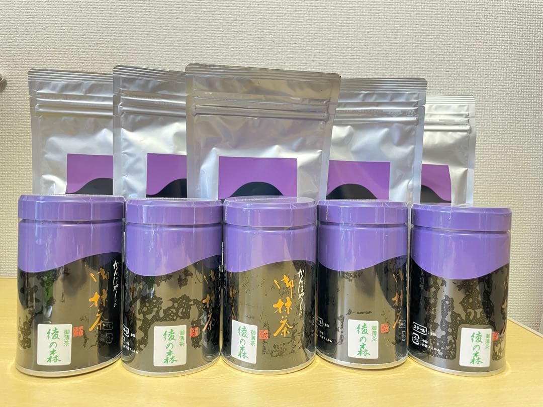 上林抹茶の後の森100g袋*5+100g缶*5