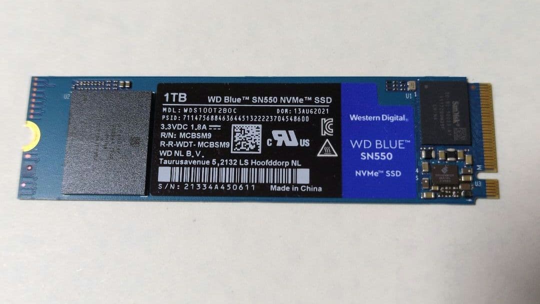 中古　WD Blue SN550 1TB M.2 SSD