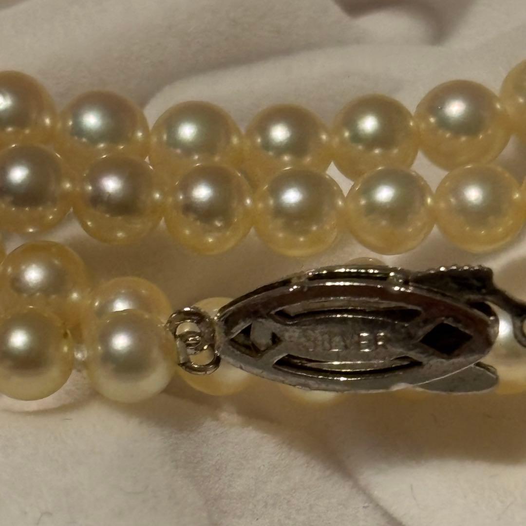 ベビーパールネックレス　アコヤ真珠　silver刻印