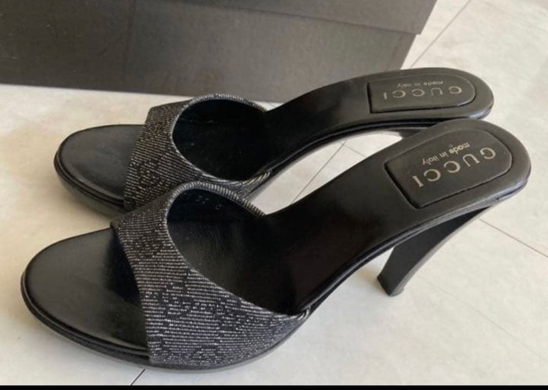 RT-183718 　GUCCI ヒール　ミュール ブラック