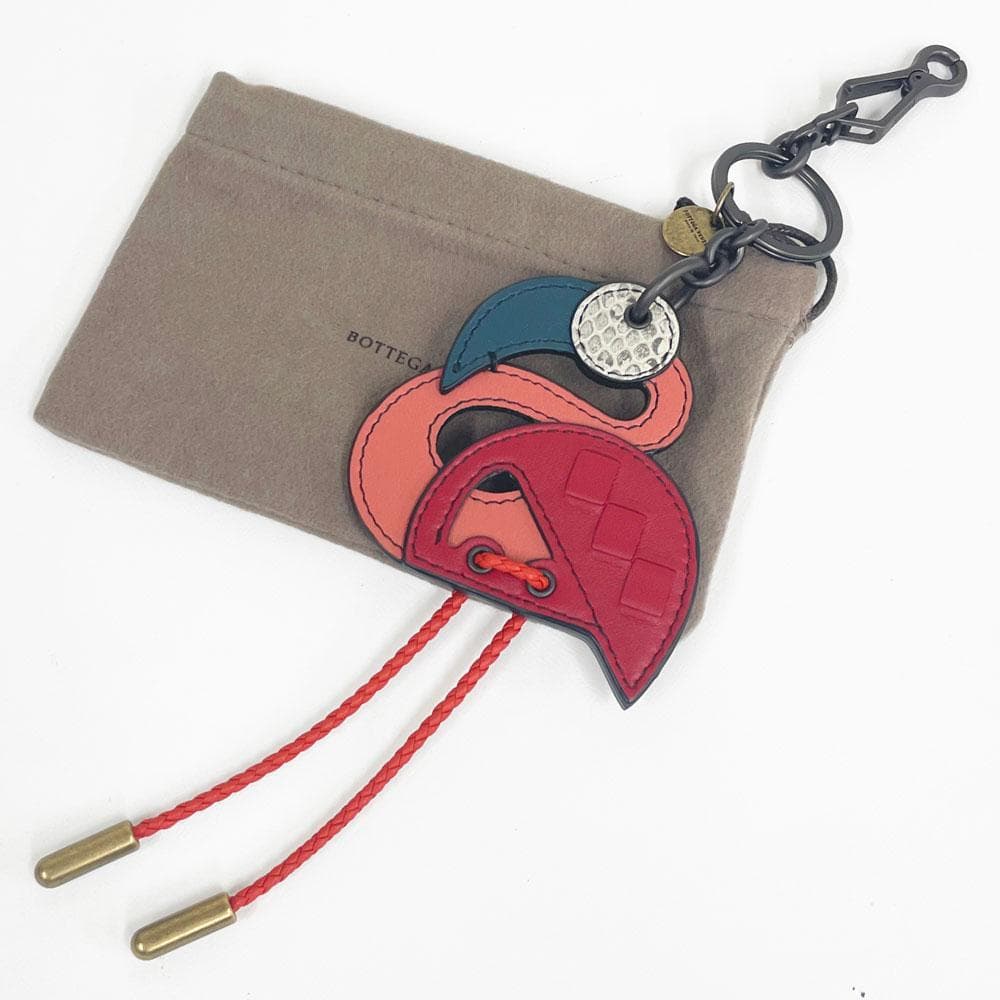 未使用　BOTTEGA VENETA　フラミンゴ　バッグチャーム　キーリング