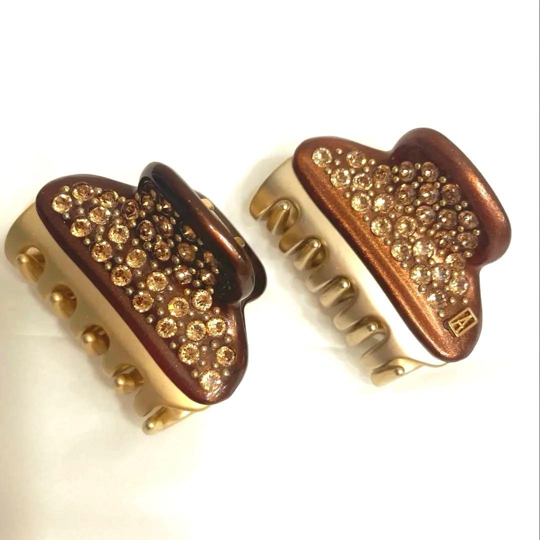 アレクサンドルドゥパリ　ヴァンドームヘアクリップ ブラウン 2個セット