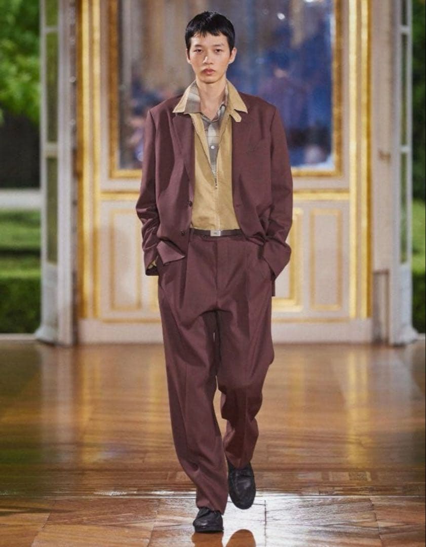 オーラリーWOOLKIDMOHAIRHOPSACKTWO-TUCKSLACKS