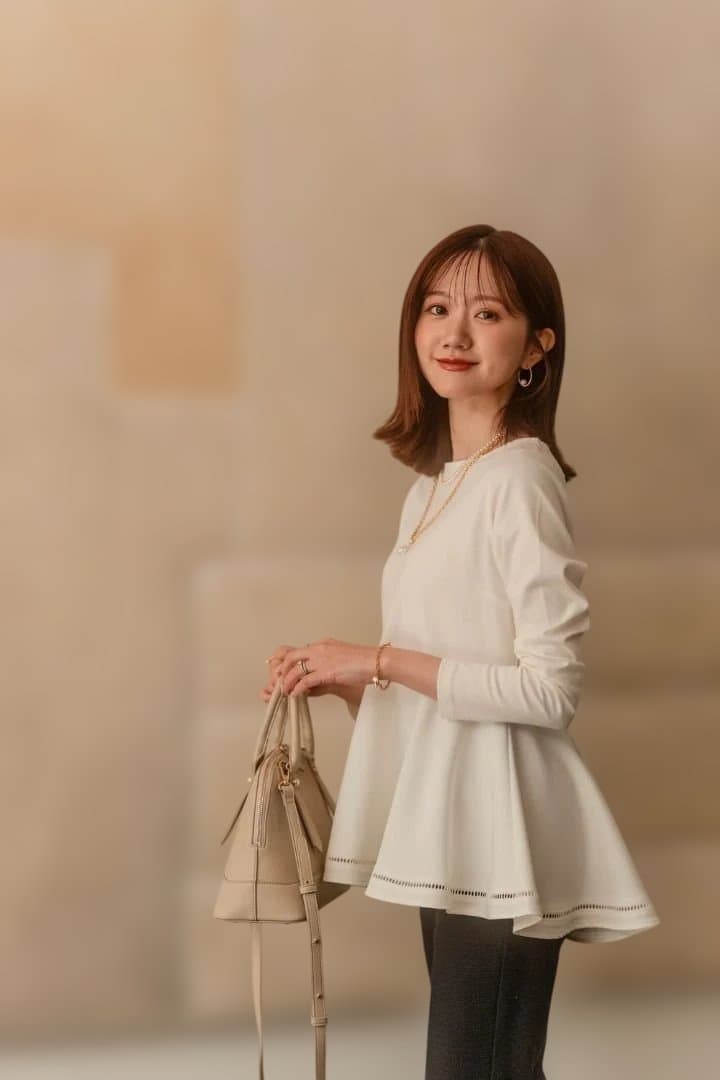 新品未使用 Maison Echelle ストレッチポンチペプラム トップス