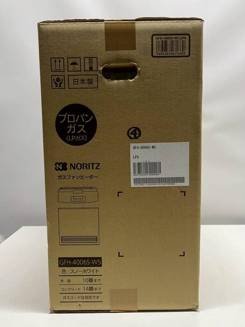 【新品】ノーリツ ガスファンヒーター GFH-4006S-W5　LPガス