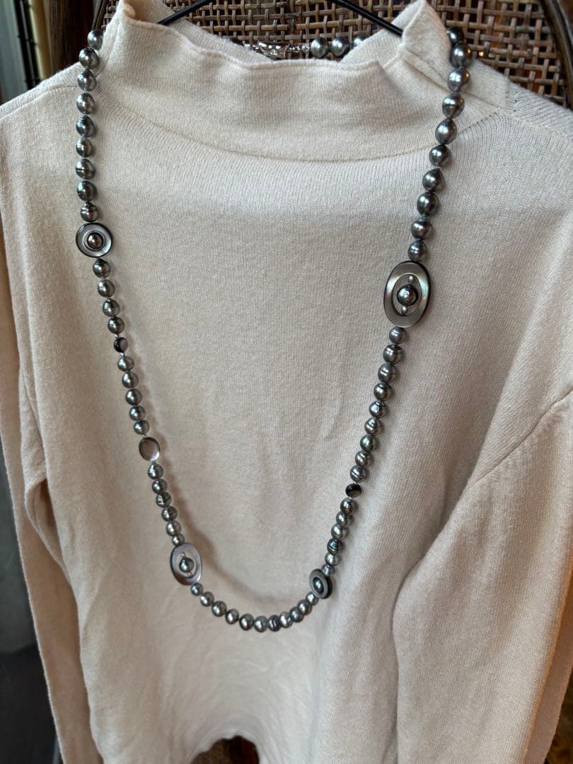 黒蝶ロングネックレス　約90cm