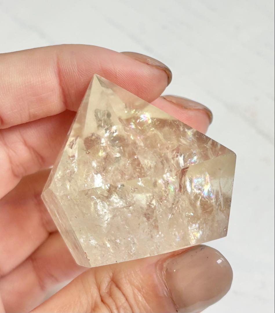 《非加熱・レインボー希少》ナチュラルシトリン　ダイヤカット＊高透明度　多面カット