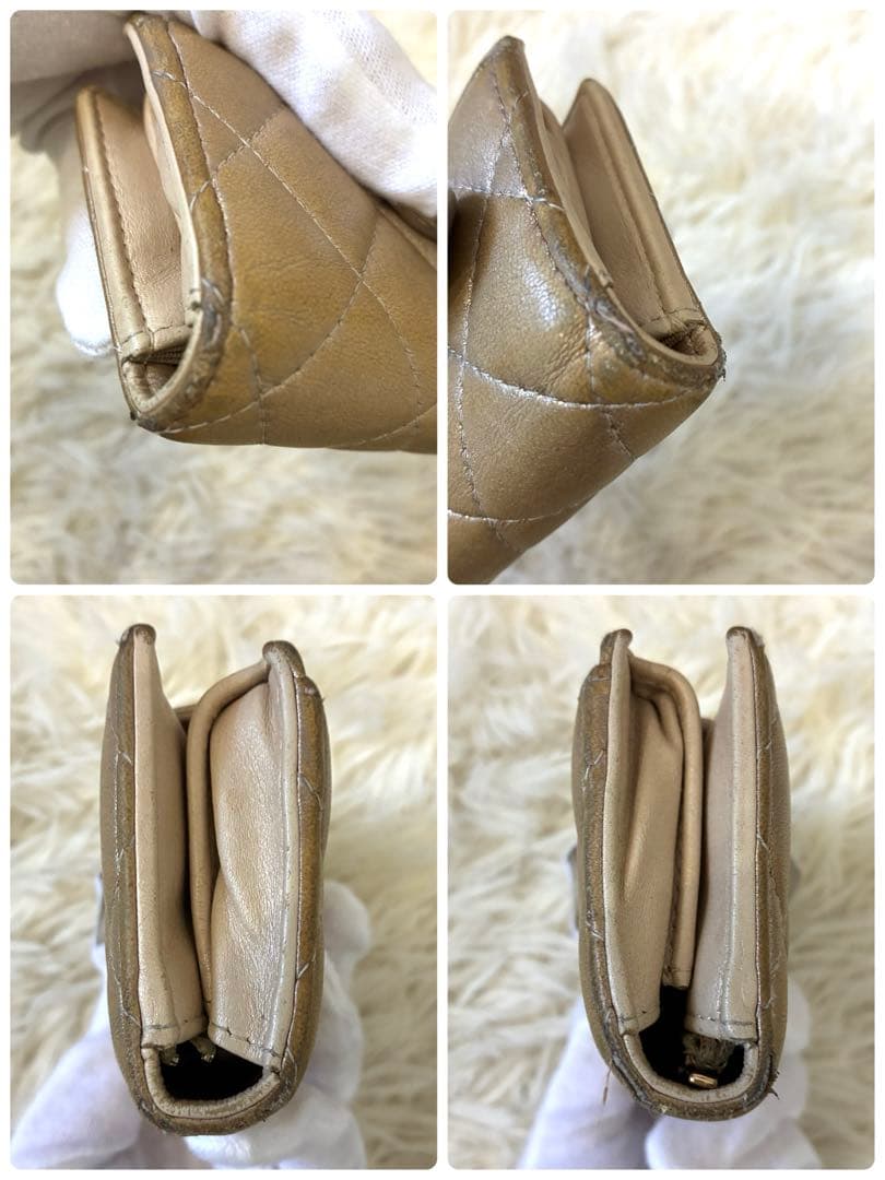CHANEL マトラッセ スモールウォレット ミニ財布 カード入れ ゴールド
