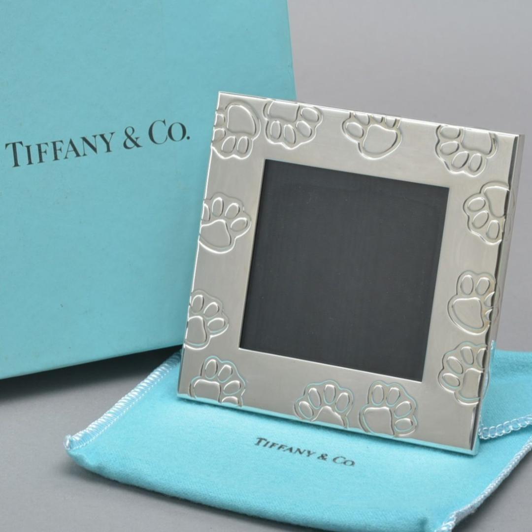 ティファニー SV925 フォトフレーム スクエア ペット 肉球 保存袋/箱付き