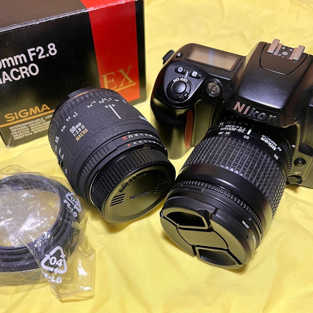 値下げSIGMA 単焦点 Nikon F60 一眼レフフィルムカメラレンズ付き