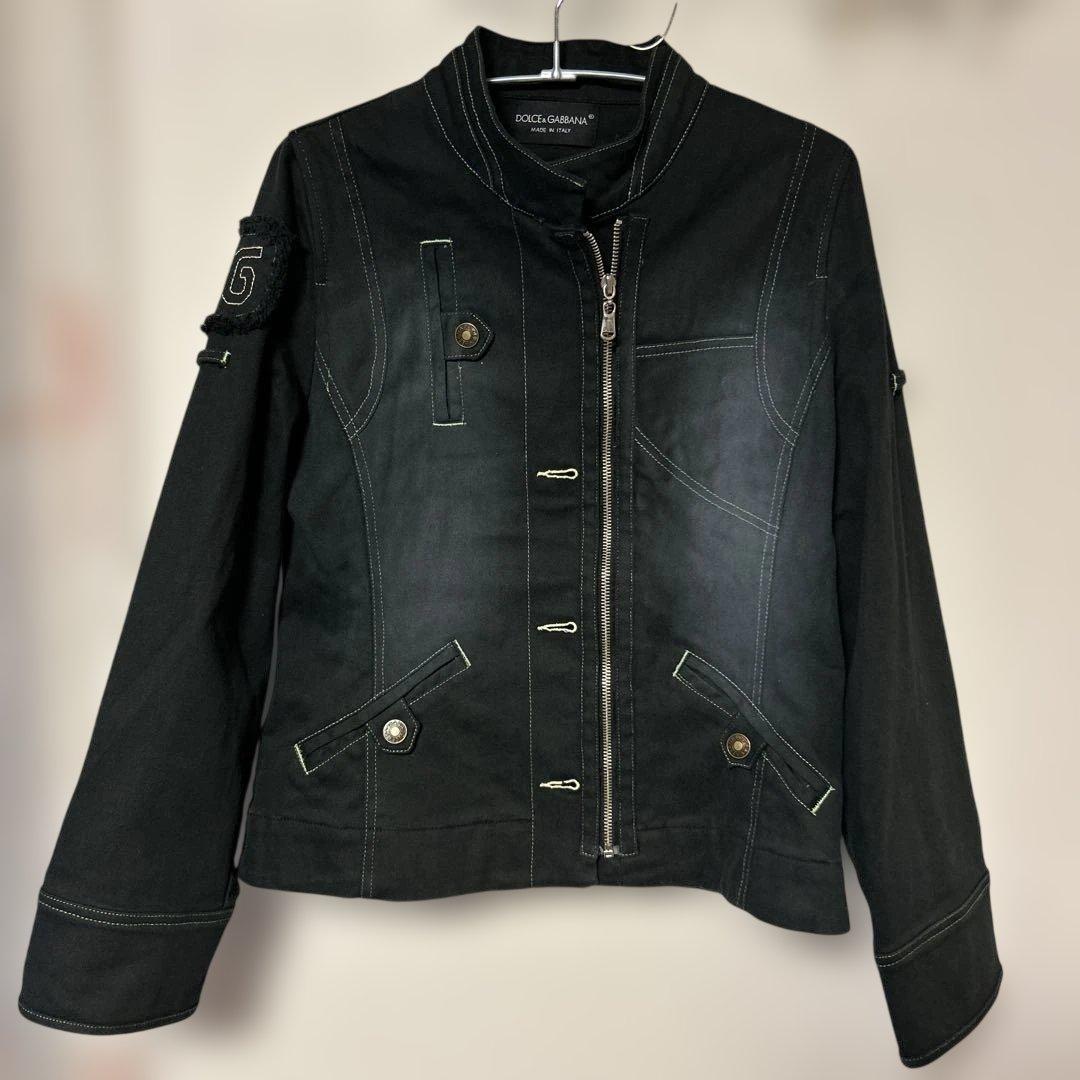 A-177)DOLCE & GABBANA ブラックデニムジャケット
