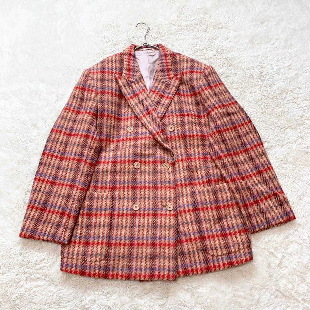 美品＊ピンクハウス　秋冬　チェック　テーラード　ジャケット　L相当