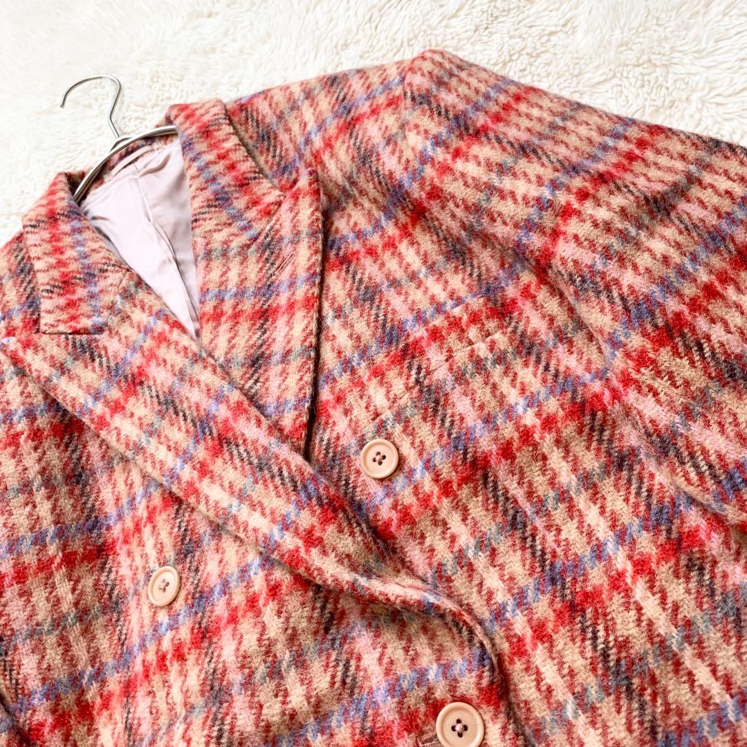美品＊ピンクハウス　秋冬　チェック　テーラード　ジャケット　L相当