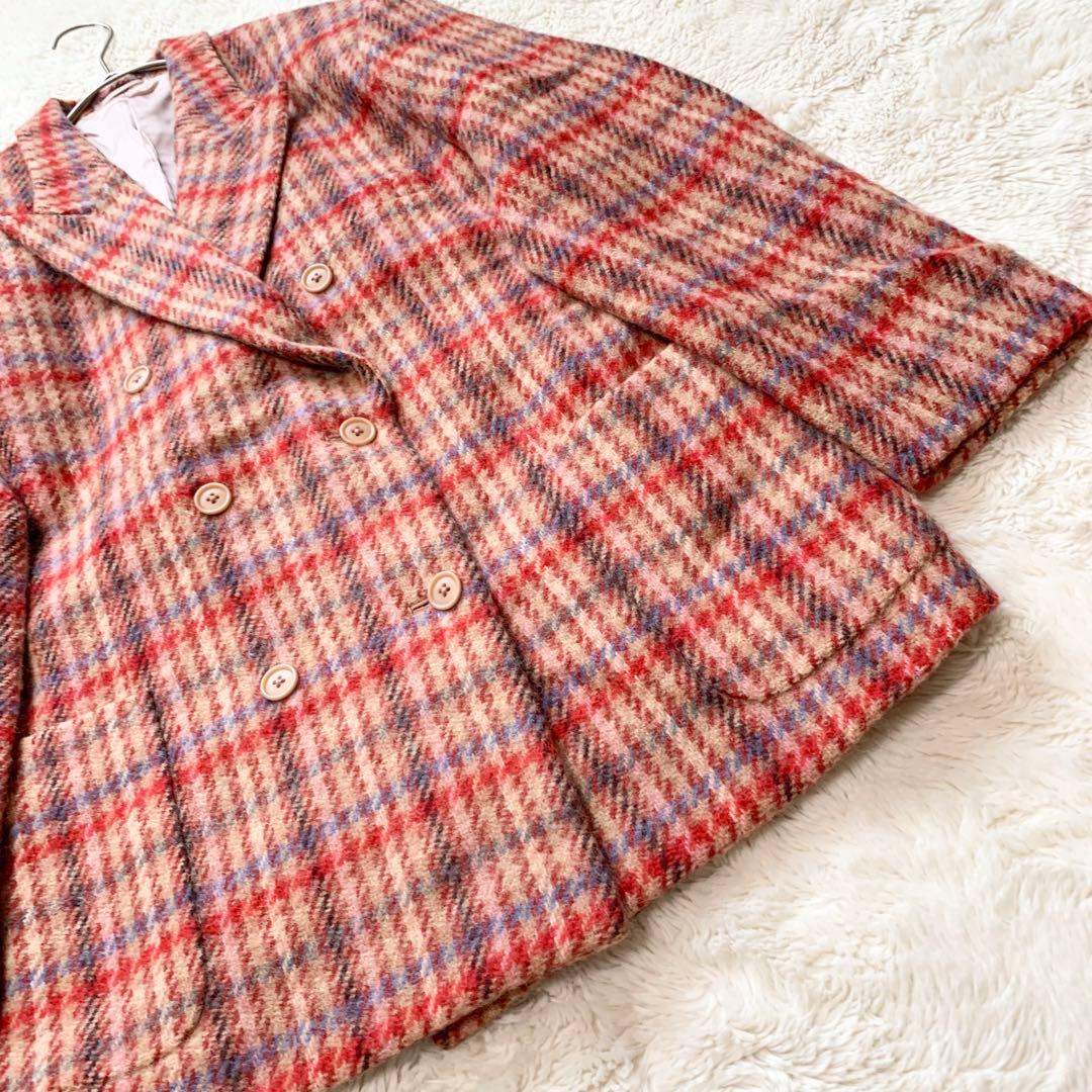 美品＊ピンクハウス　秋冬　チェック　テーラード　ジャケット　L相当