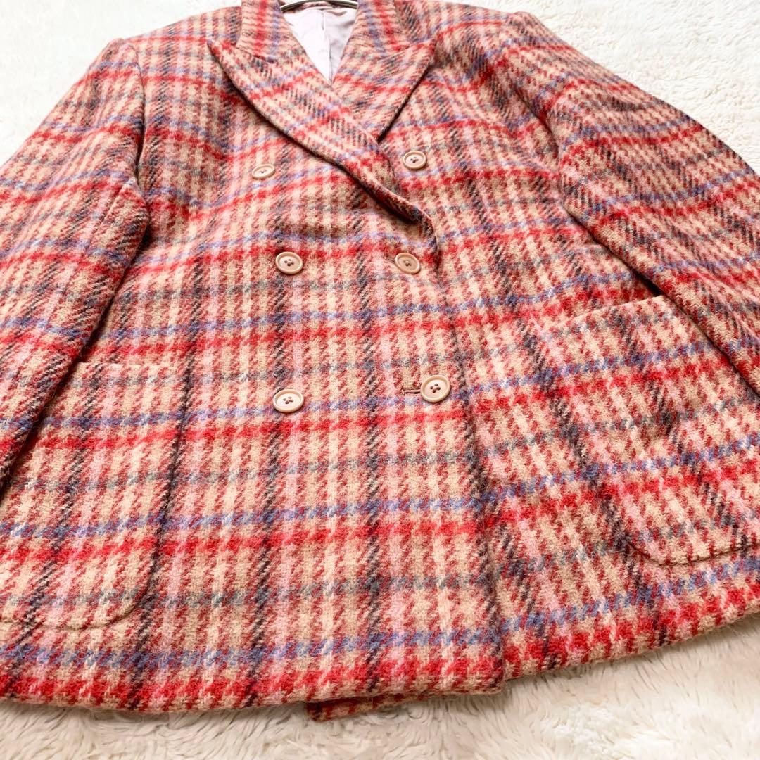 美品＊ピンクハウス　秋冬　チェック　テーラード　ジャケット　L相当