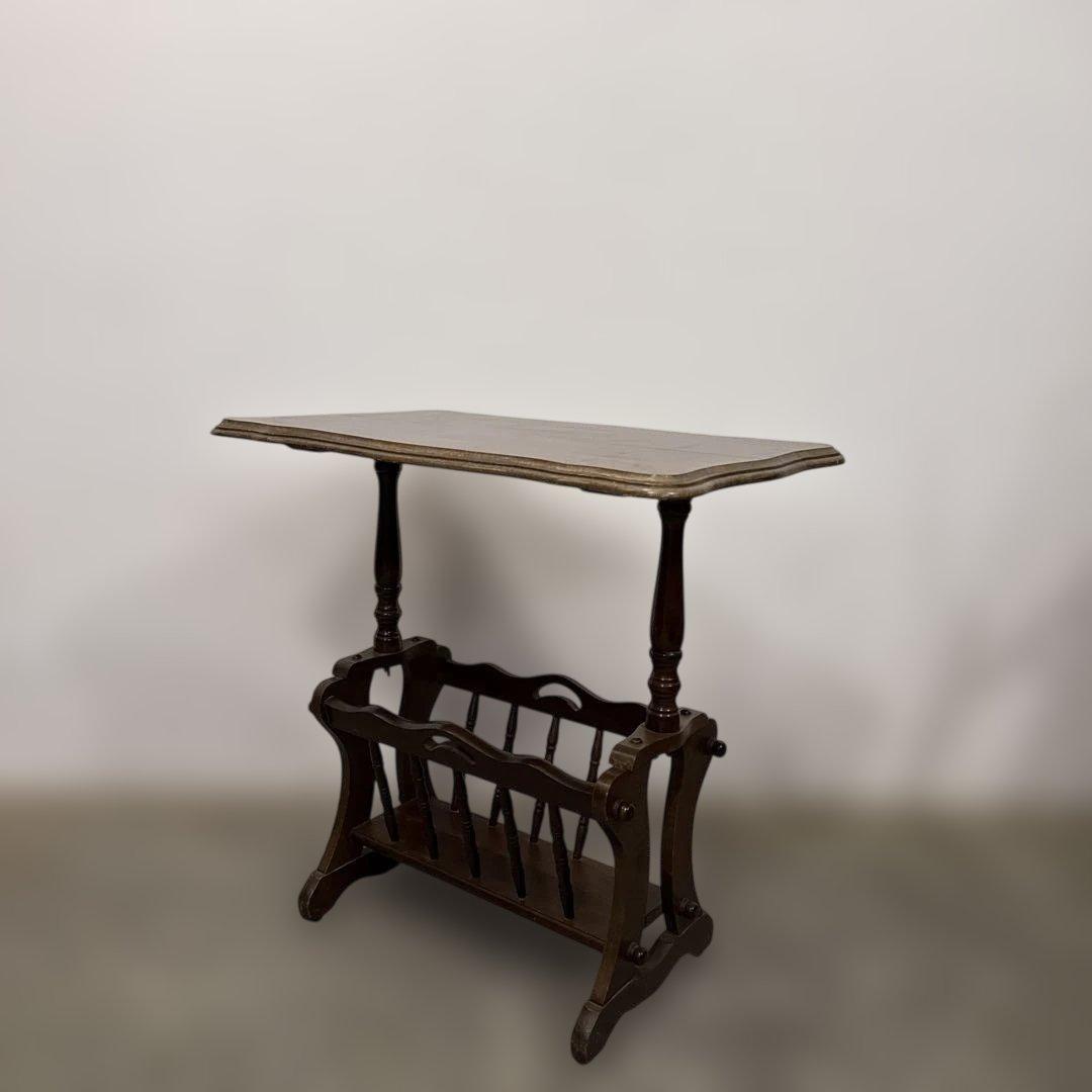 ヴィンテージ　サイドテーブル　マガジンラック付き