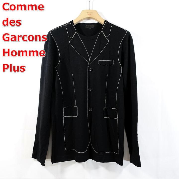 ★良品★コムデギャルソンオムプリュス　ビーズ　ジレ柄ニット