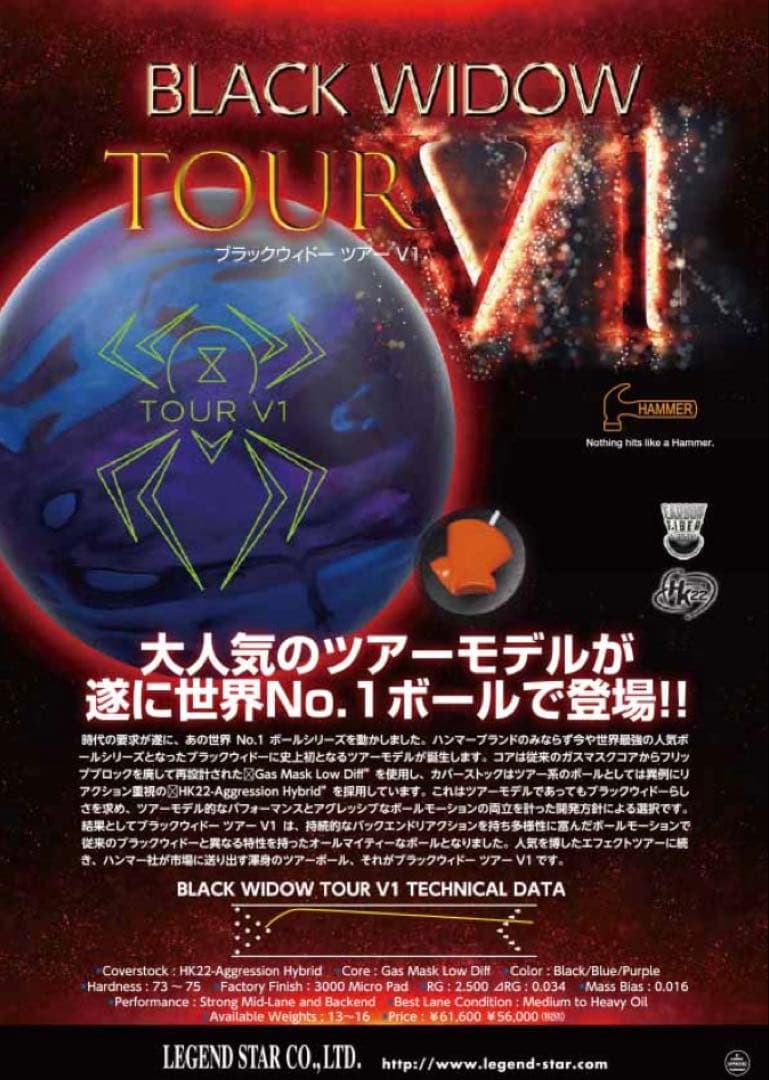 【新品未使用】ブラックウィドーツアーV1 15ポンド