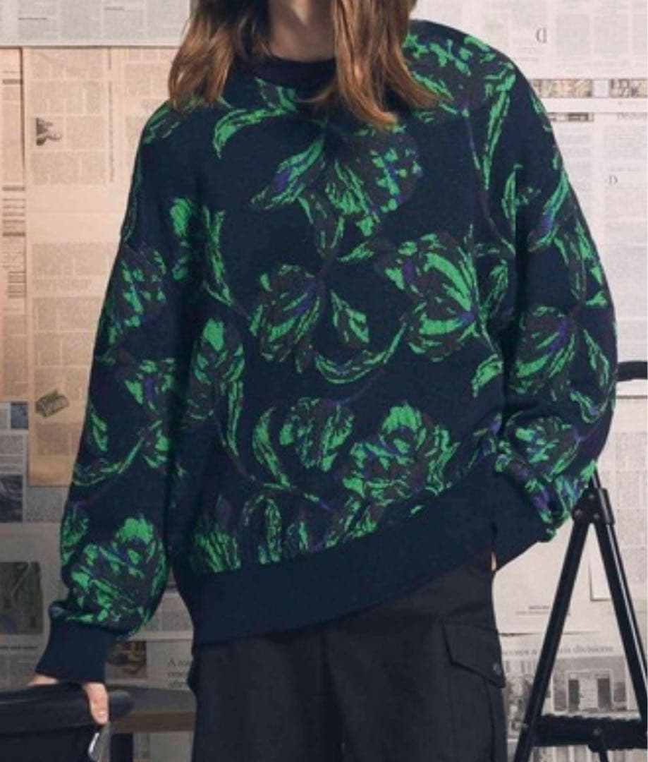 MAISON SPECIAL フラワージャガードニット 02